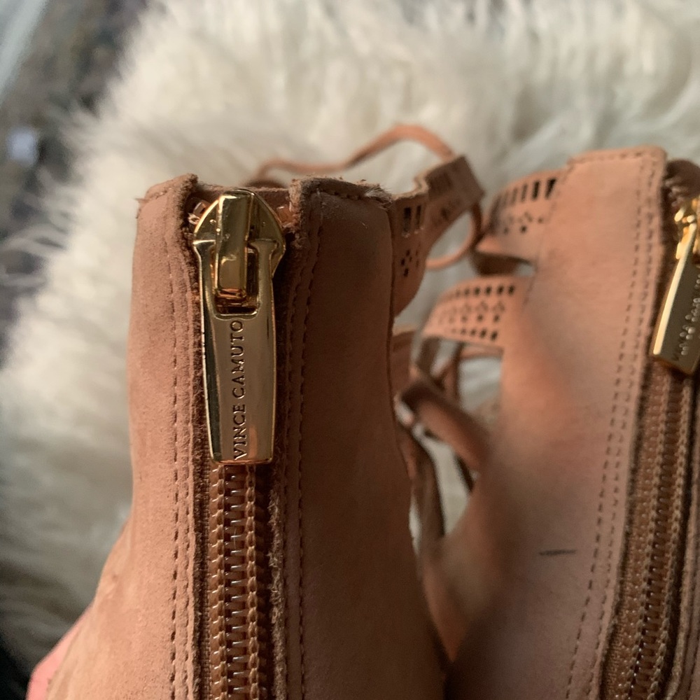 Vince Camuto Strappy 2 inch Camel Heels - Picture 3 of 5